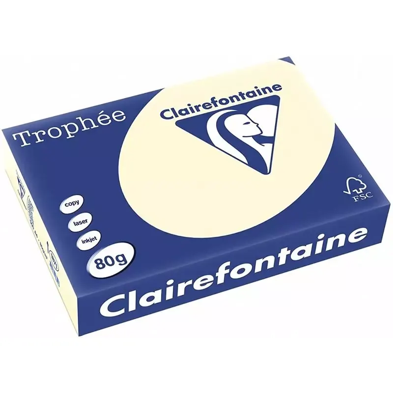 Clairalfa Papier couleur Trophée - A4 - 80 g/m2 - ivoire