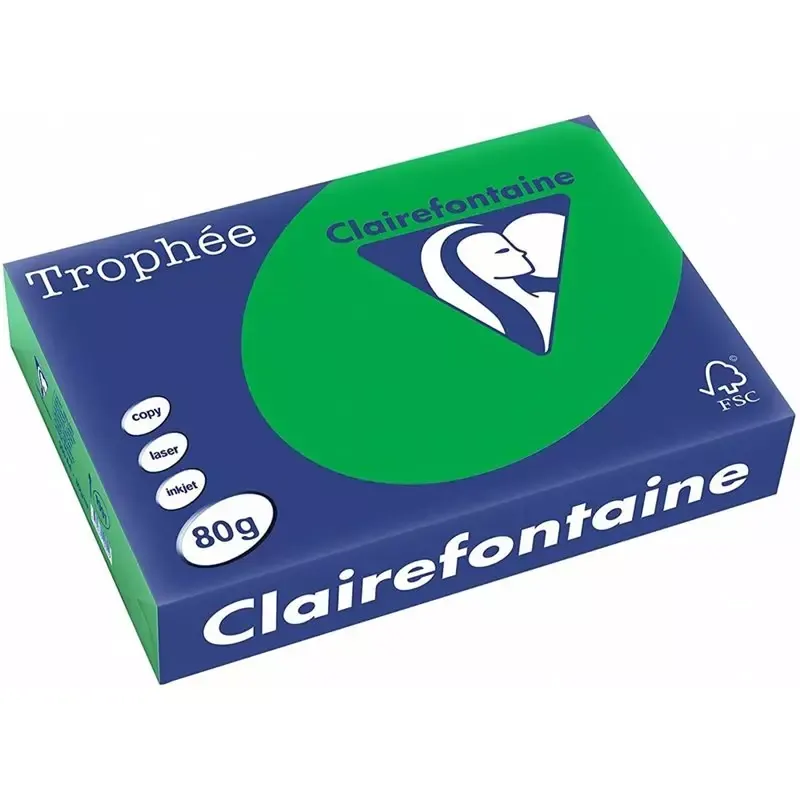 Clairalfa Papier couleur Trophée - A4 - 80 g/m2 - vert billard