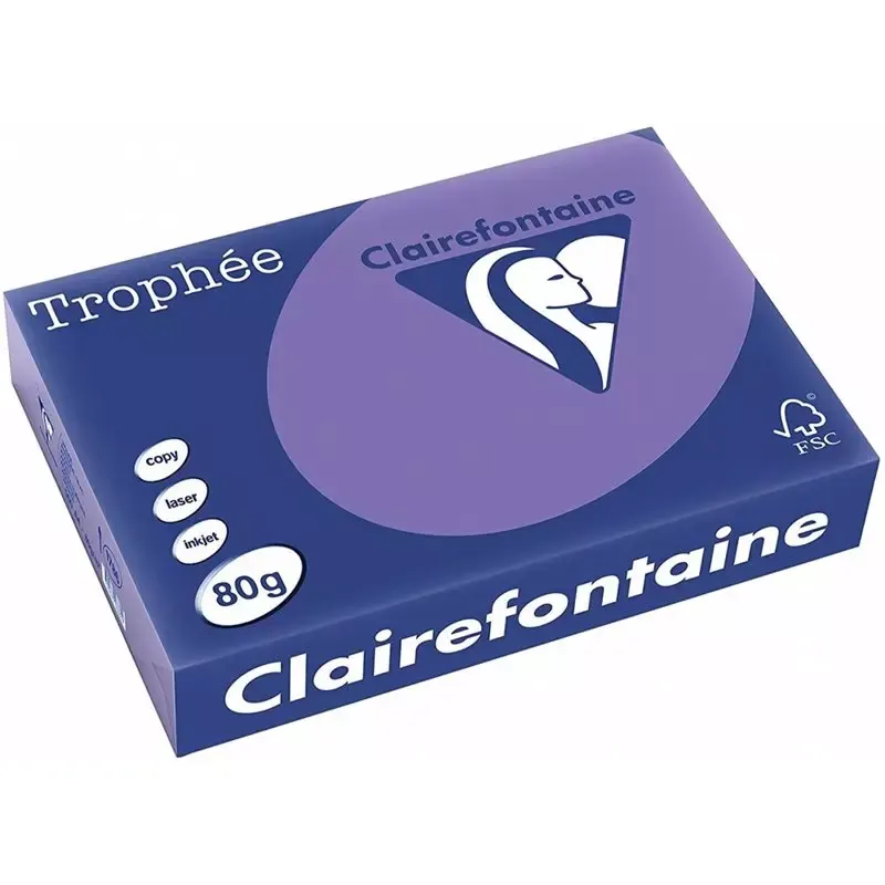 Clairalfa Papier couleur Trophée - A4 - 80 g/m2 - violine