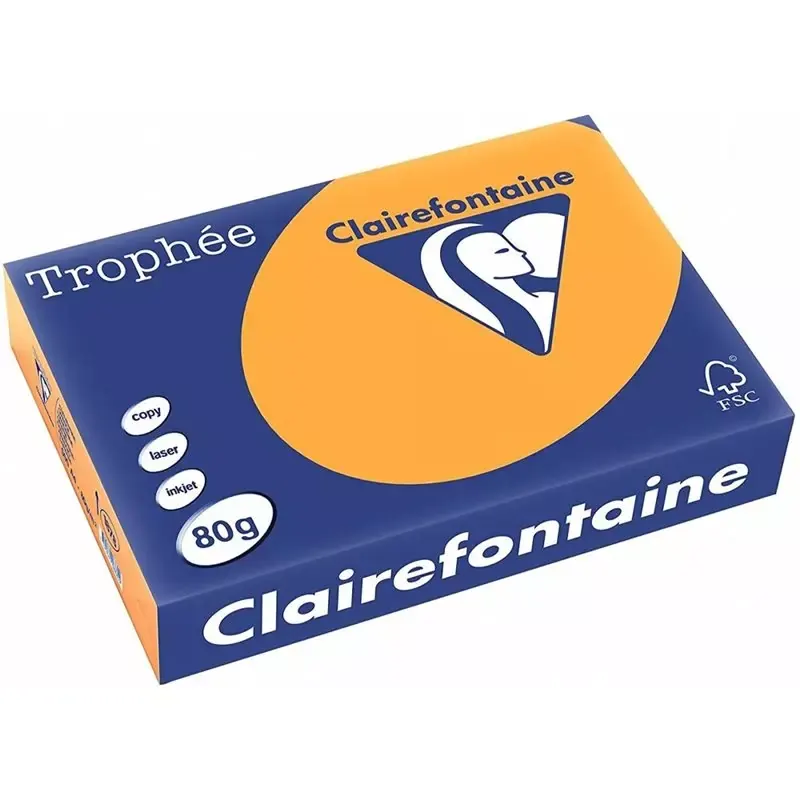 Clairalfa papier couleur Trophée - format A4 - 80 g/m2 - clémentine