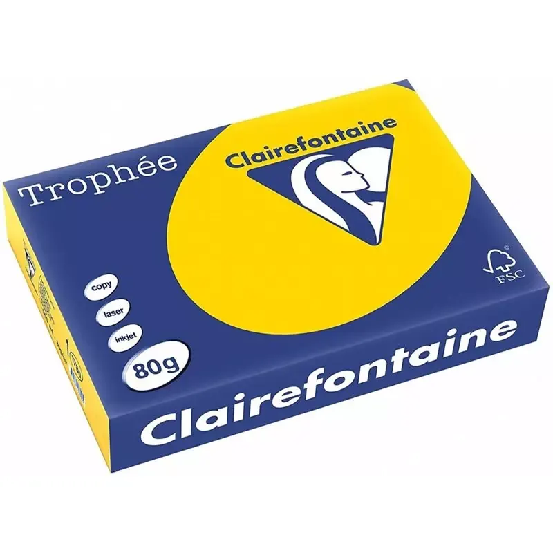 Clairalfa Papier couleurs Trophée - A4 - 80 g/m2 - bouton d'or