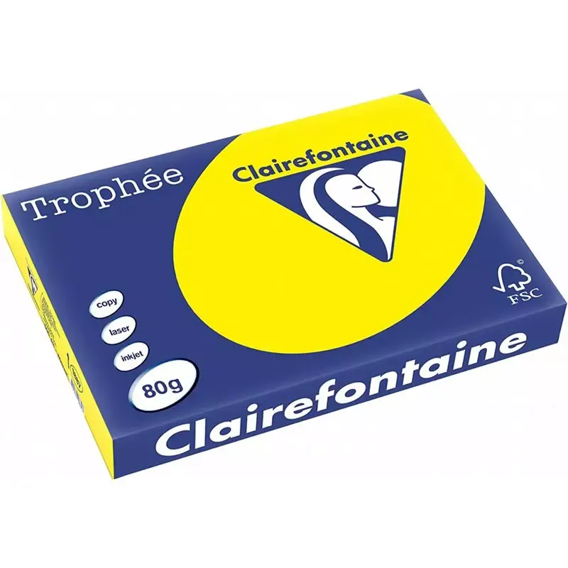Clairalfa Papier universel Trophée, A3, 80 g/m2, jaune soleil