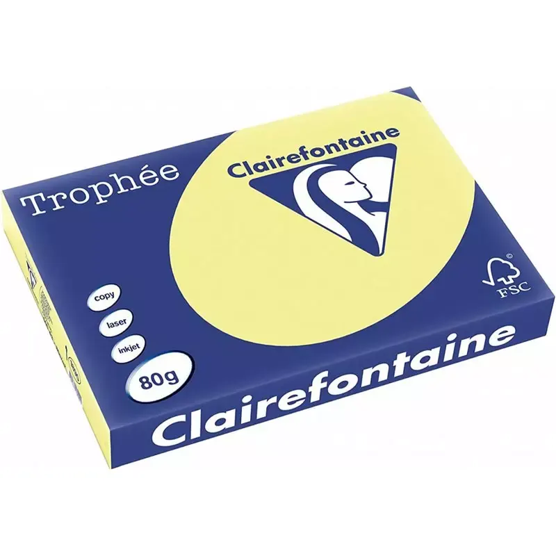 Clairalfa Papier universel Trophée, A3, 80 g/m2, jonquille