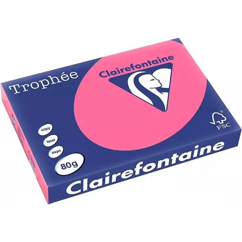 Clairalfa Papier universel Trophée, A3, 80 g/m2, rose fuchsia