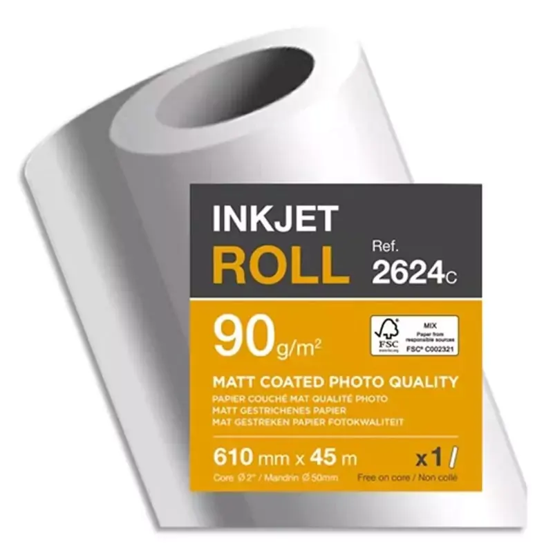 Clairefontaine Papier traceur jet d'encre - 90g/m2 - 61 cm x 45 m