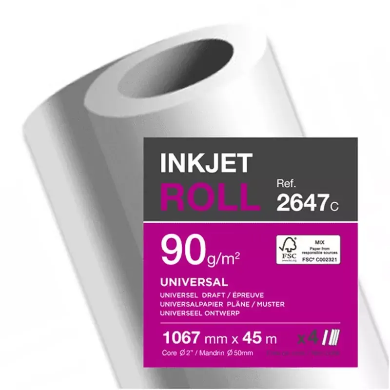 Clairefontaine Papier traceur jet d'encre - 90g/m2 - (l) 106.7 cm x (L)45 m