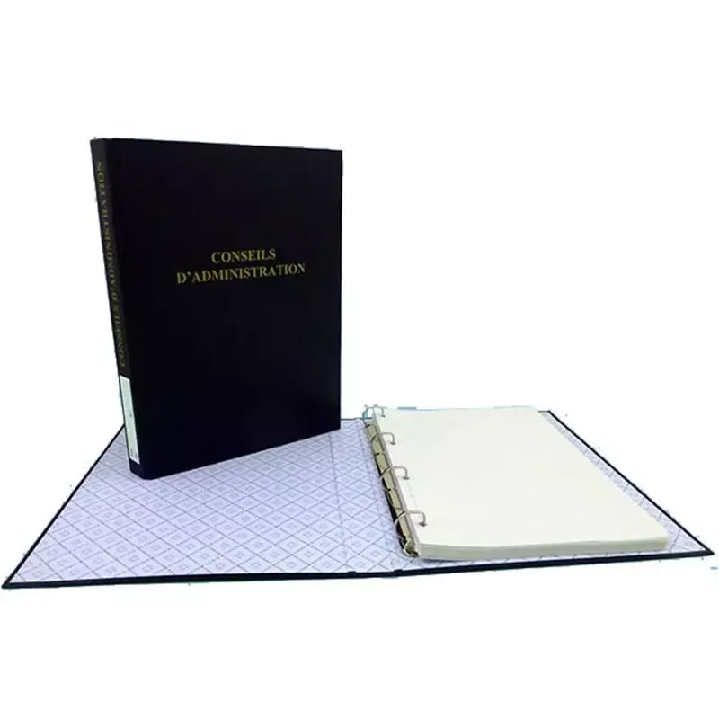Classeur Conseil d'administration - 4 anneaux - en PVC - noir