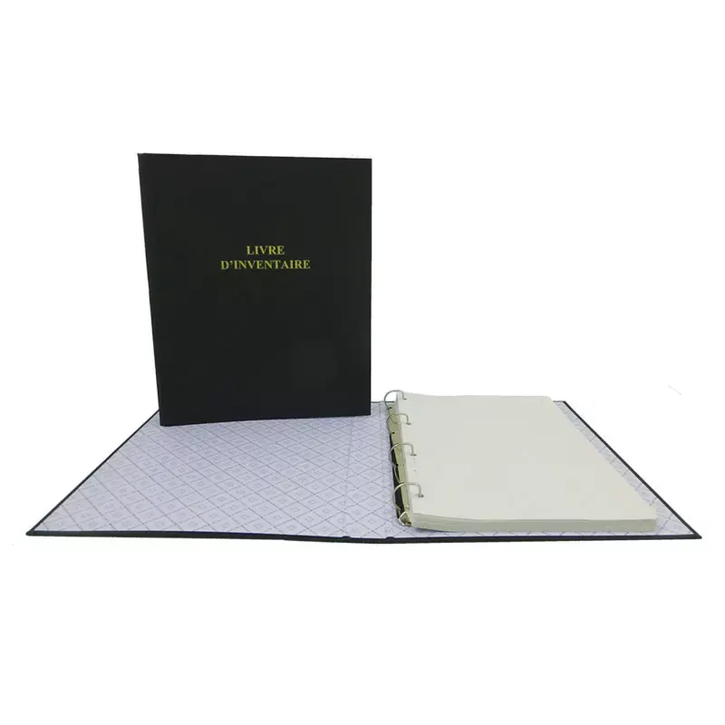 Classeur "Livre d'inventaire" - 4 anneaux - PVC - noir