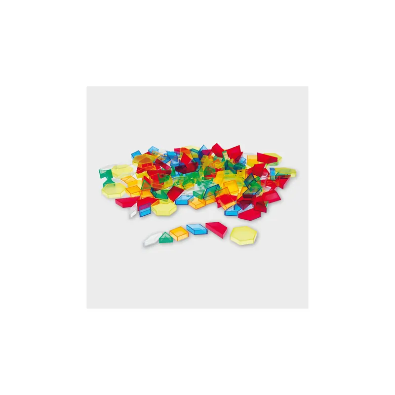 Coffret de 360 Formes géométriques Attrimaths transparentes - Table lumineuse
