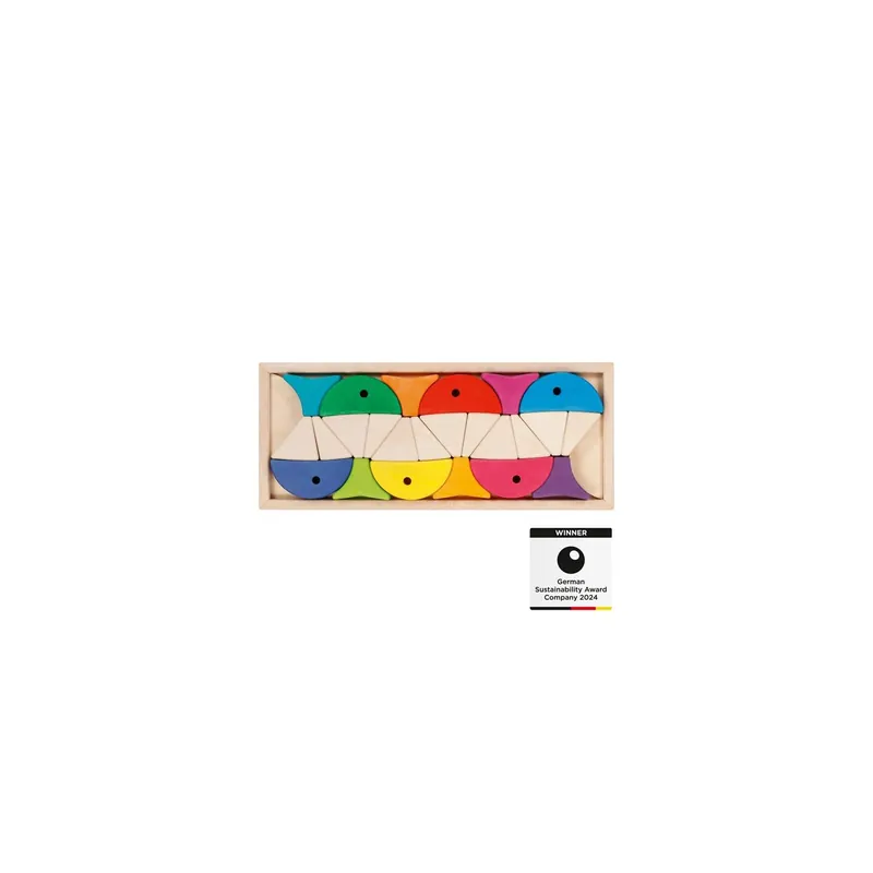 Coffret de construction et puzzle 6 poissons colorés - Goki Evolution