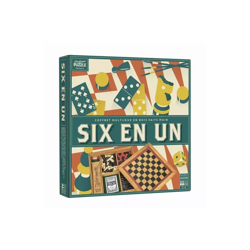 Coffret Six en Un en Bois Vintage
