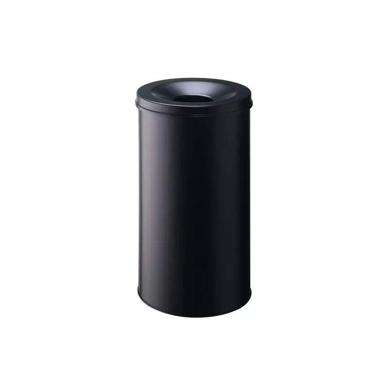 Corbeille à papier antifeu ronde SAFE, 60 litres, noir