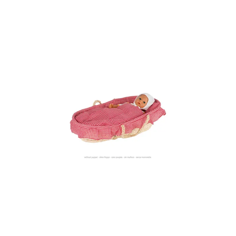 Couffin en osier pour poupées (max 52cm) avec literie