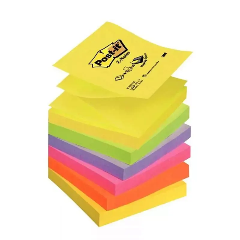 Cube Post-it - notes adhésives - 76 x 76 mm - 6 couleurs