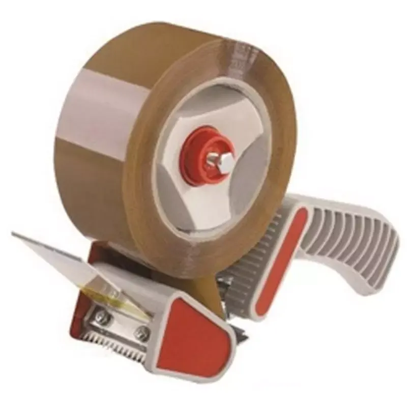 Dévidoir manuel pour ruban adhésif d'emballage 50 mm, lame crantée acier, tension réglable