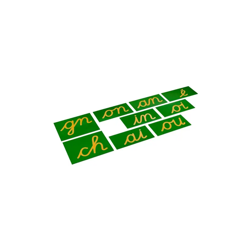 Digrammes rugueux - Lettres Montessori Cursives Françaises - Graphèmes