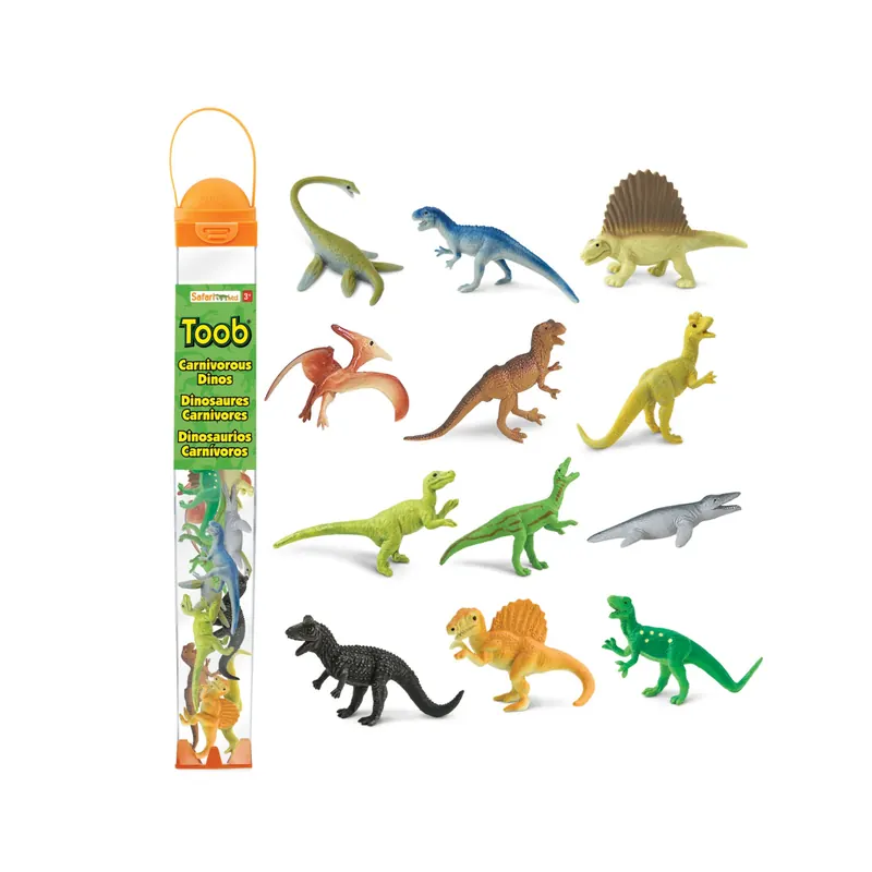 Dinosaures carnivores Toob Safari Ltd - Tube de 12 Figurines préhistoriques éducatives