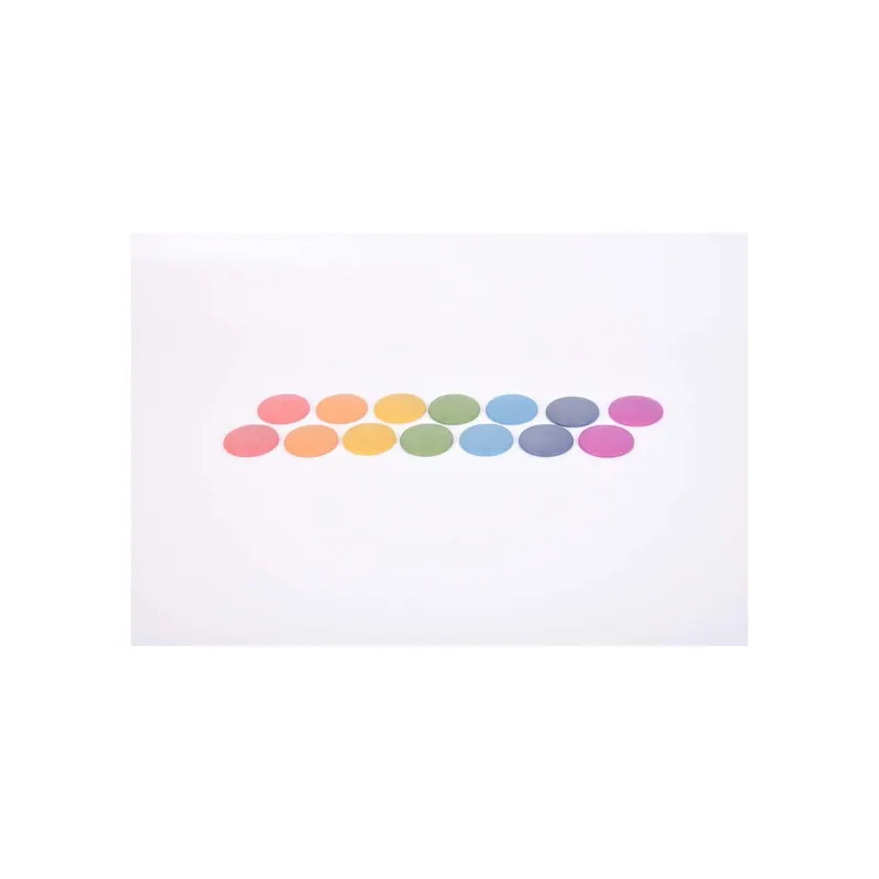 Disques en bois arc-en-ciel - Lot de 14 Tickit - Jeu libre tri et mandala