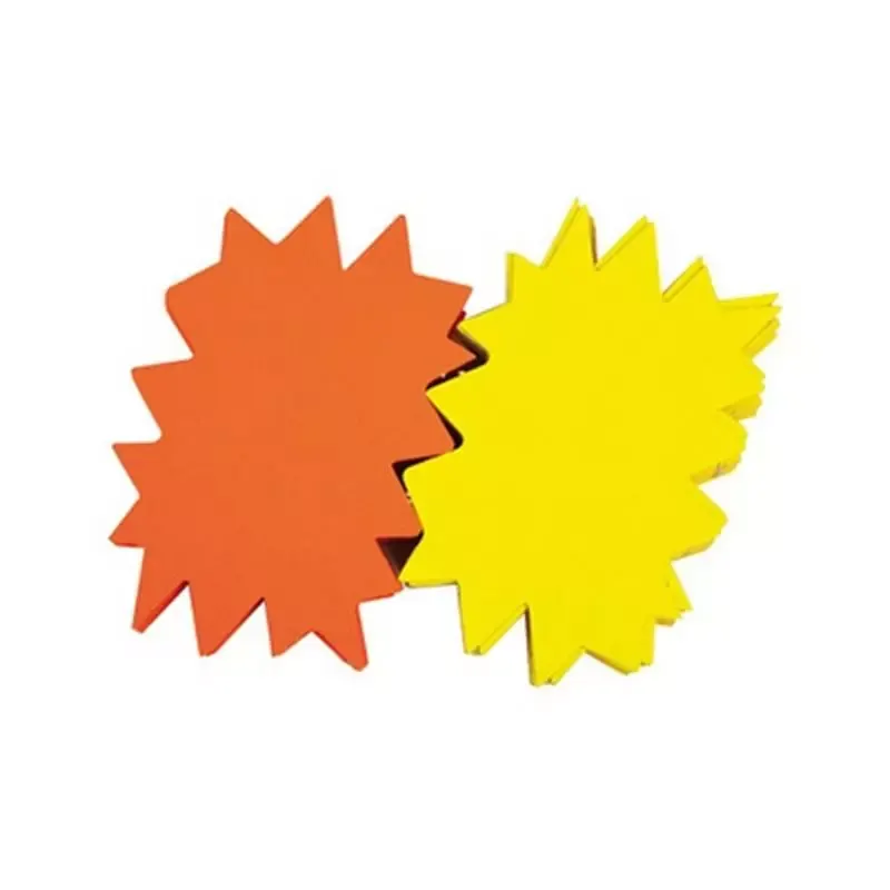 Éclaté en cartons fluo - effaçables à sec - 160 x 240 mm - 10 étoiles jaune / orange