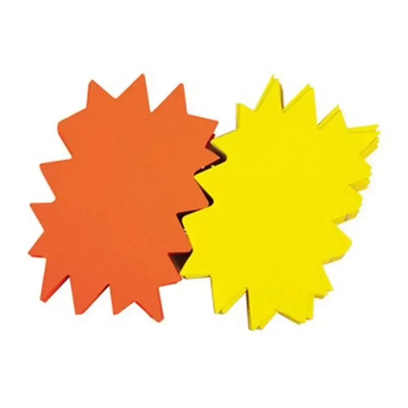 Éclaté en cartons fluo - effaçables à sec - 240 x 320 mm - 10 étoiles jaune / orange
