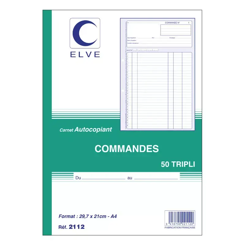 ELVE manifold "Commandes" - 210 x 297 mm - tripli