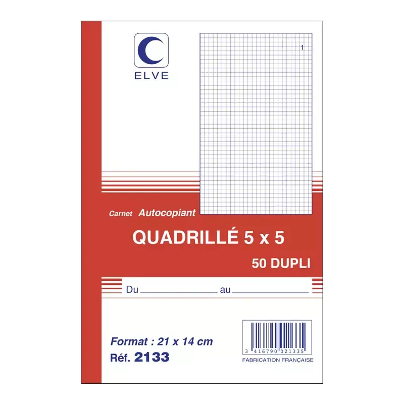 ELVE Manifold quadrille (5/5) - 140 x 210 mm - 50 feuilles