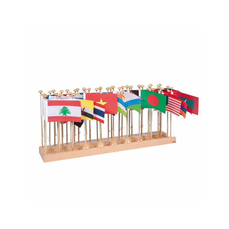 Ensemble complet des drapeaux des pays de L'Asie - Support pédagogique Montessori Nienhuis