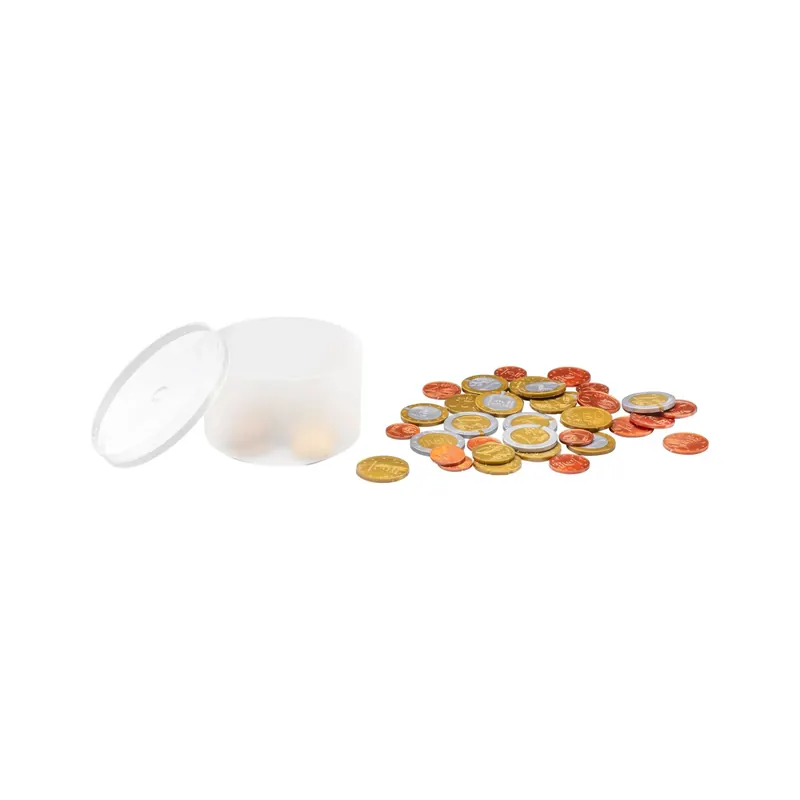 Ensemble de 50 Pièces de Monnaie Euro Factices - Matériel Éducatif Réaliste pour l'Apprentissage (taille réelle)