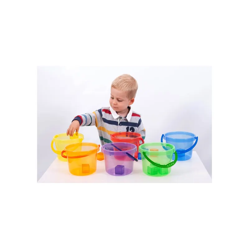 Ensemble de 6 seaux transparents de couleur Tickit