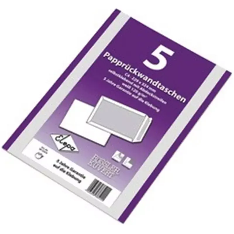 Enveloppe d'expédition avec dos carton - x5 - B4 - blanc