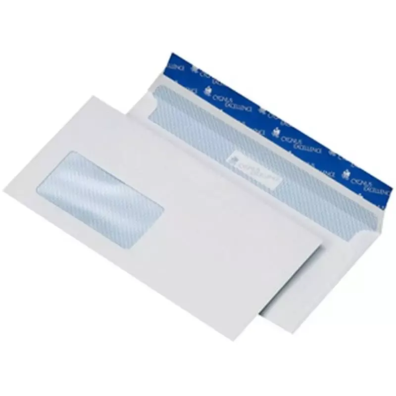 Enveloppes 100g à bande de protection avec fenêtre à gauche - DL - 500 pcs – blanc