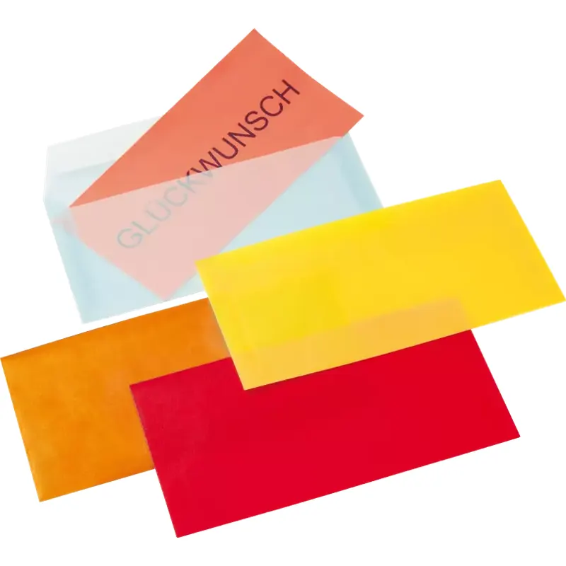 Enveloppes 110x220 transparentes de couleur