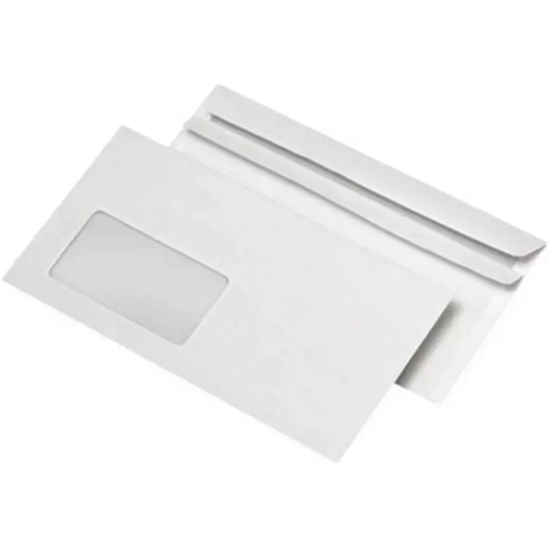 Enveloppes 75g autocollantes avec fenêtre à gauche - DL - 110 x 220 mm - 1000 pcs - blanc