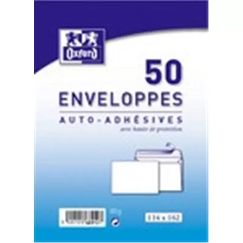 Enveloppes 80g sans fenêtre - C6 - 114 x 162 mm - 50 pcs - blanc