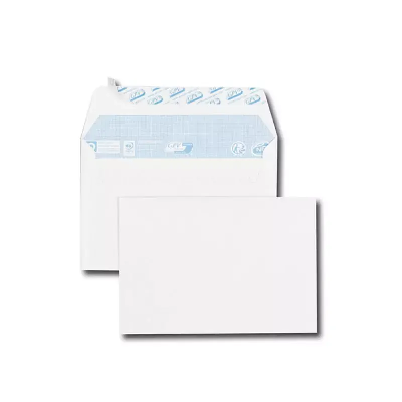 Enveloppes 90g à bande de protection sans fenêtre - C6 - ouverture facile - 500 pcs