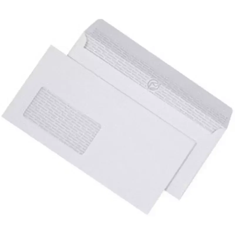 Enveloppes 90g autocollantes avec fenêtre à gauche - DL - 110 x 220 mm - 500 pcs - blanc