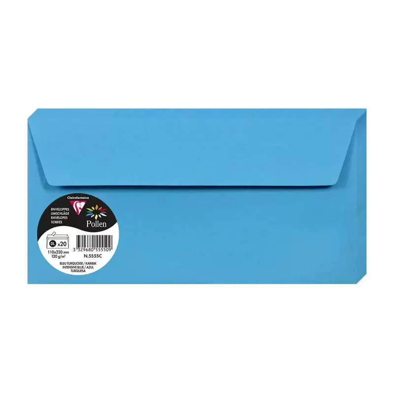 Enveloppes DL 110 x 220 mm mm - 20 pièces - bleu