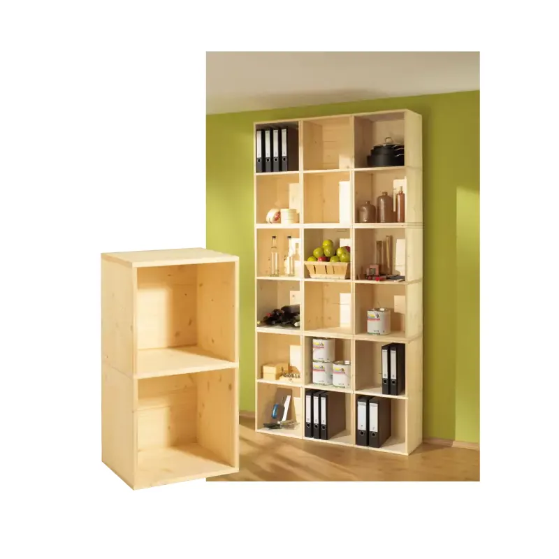 Etagère en bois massif abouté non traité « Doppelbox »