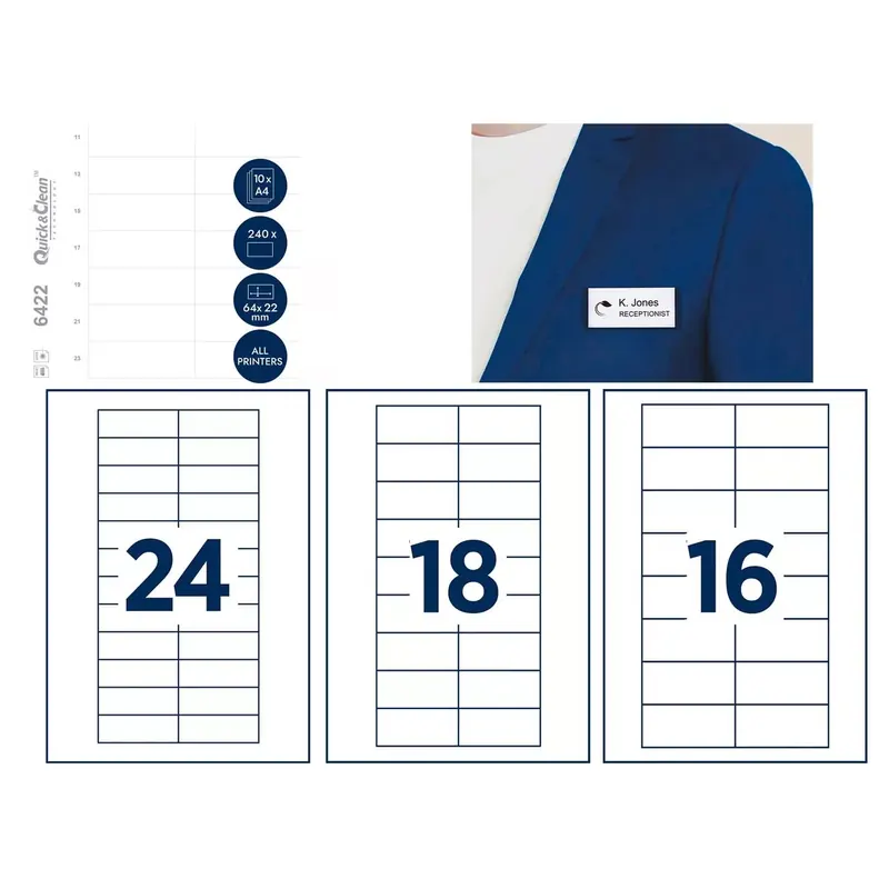 Étiquette Avery "Polar20" pour badge nominatif