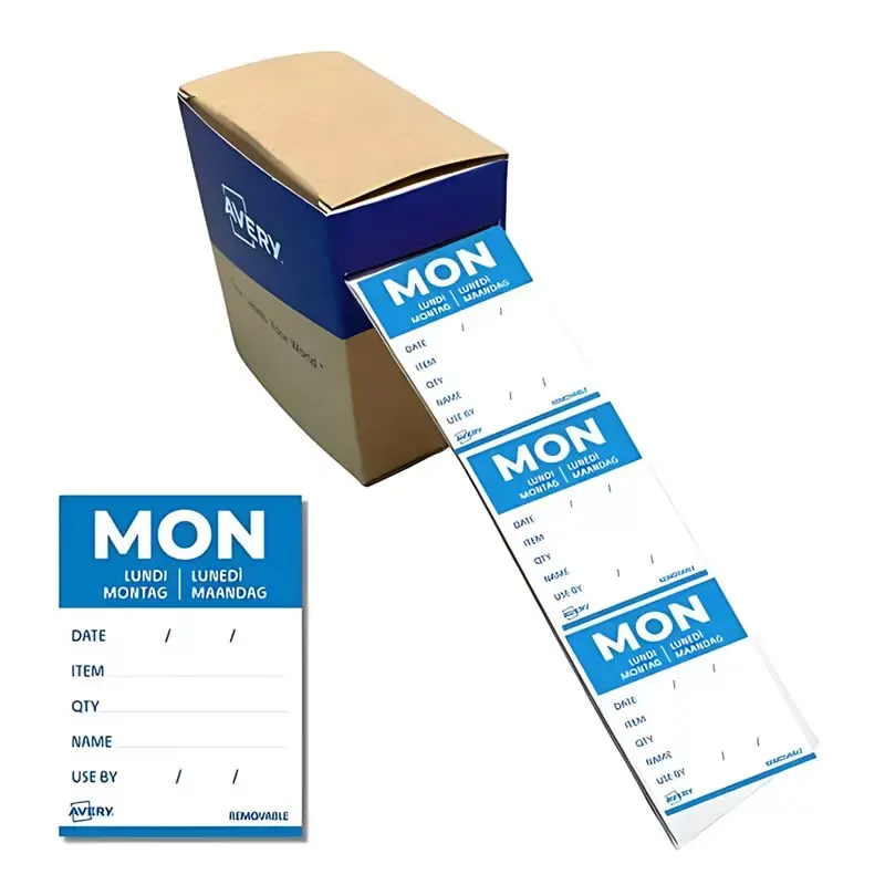 Étiquette Jour Lundi 40x56mm Bleu 500pcs