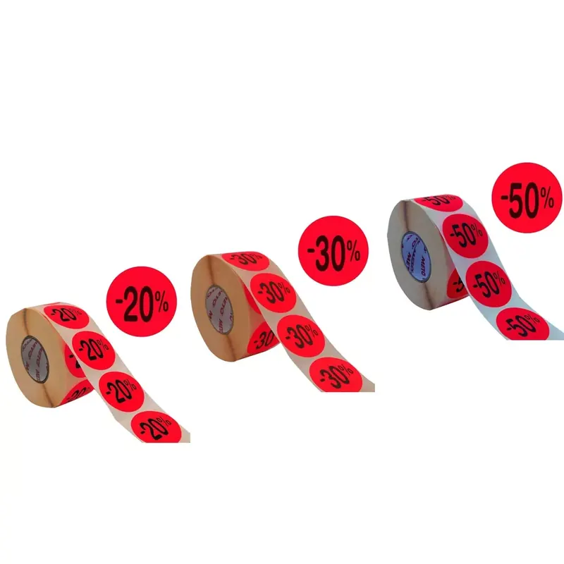 Étiquette promotionnelle rouge METO