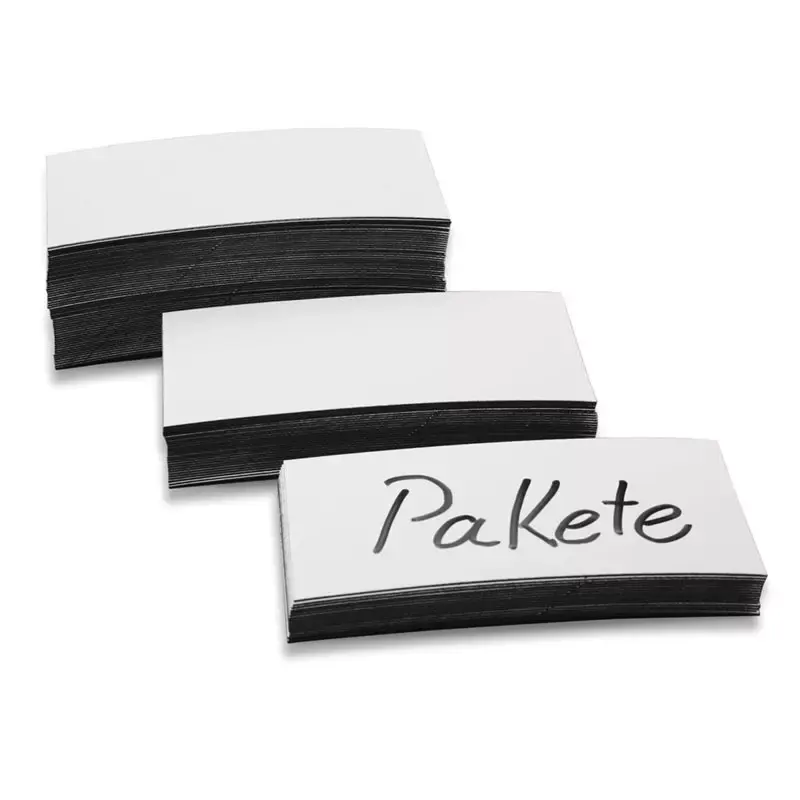 Étiquettes magnétiques inscriptibles - 30 x 100 mm - 100 aimants - blanc