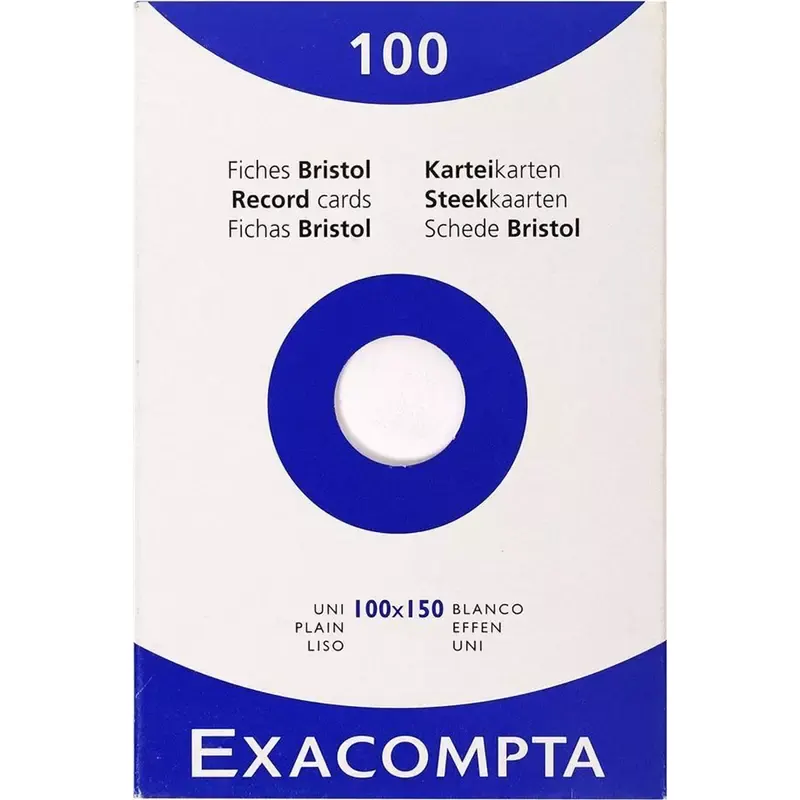 EXACOMPTA Fiches bristol 100 x 150 mm uni blanc