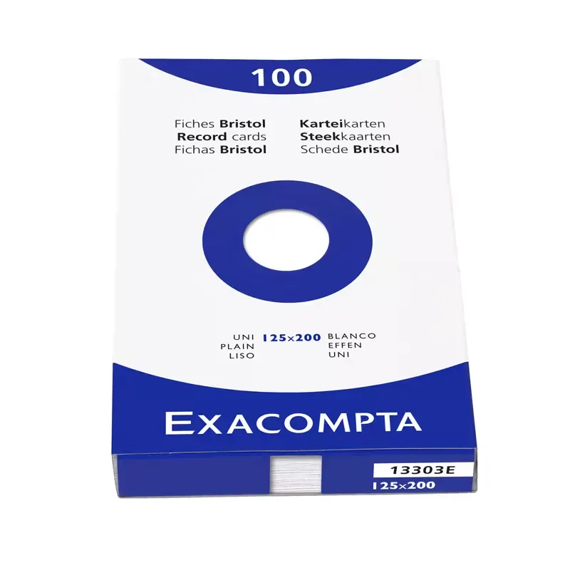 EXACOMPTA Fiches bristol 125 x 200 mm uni blanc