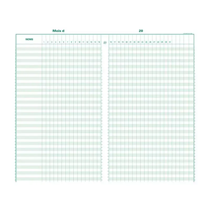 EXACOMPTA Piqûre Pointage - 40 x 24 cm - 46 lignes 80 pages