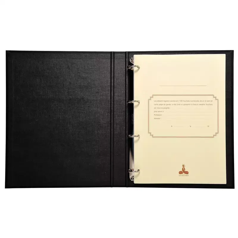 Exacompta Reliure Conseil d'Administration 932D - 100 feuillets foliotés A4, 4 anneaux, Noir