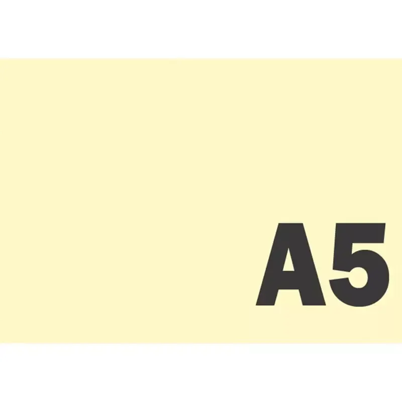 Fiche Bristol non perforée - A5 - uni - 170g - jaune