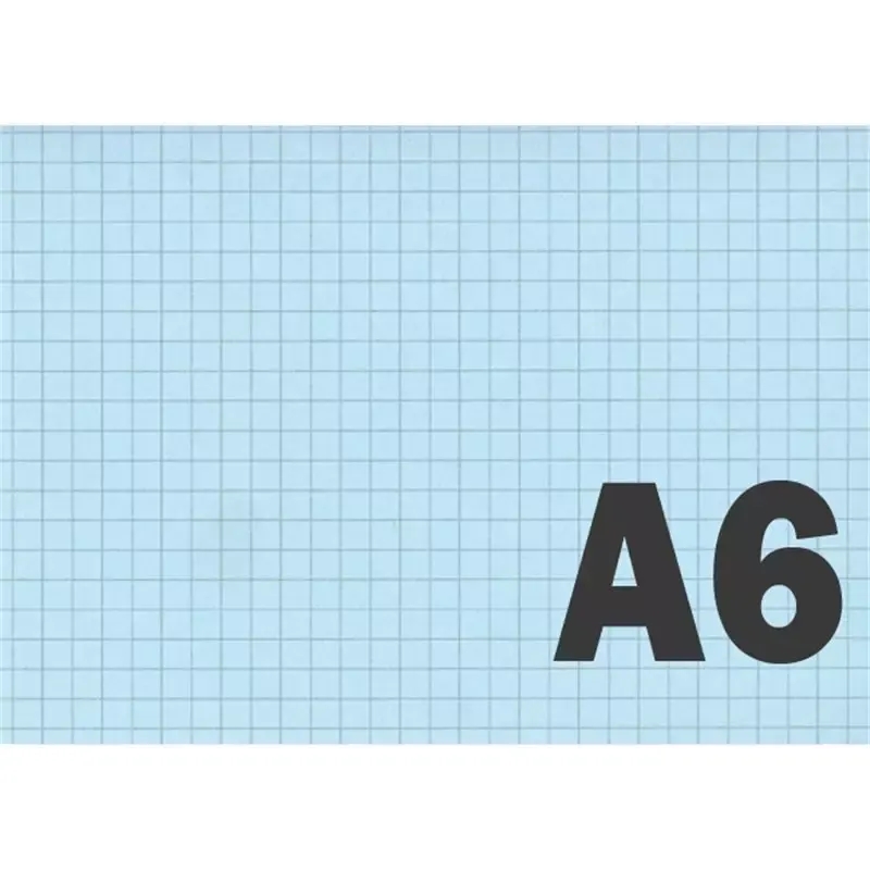 Fiche Bristol non perforée - A6 - carreau - 170g - bleu