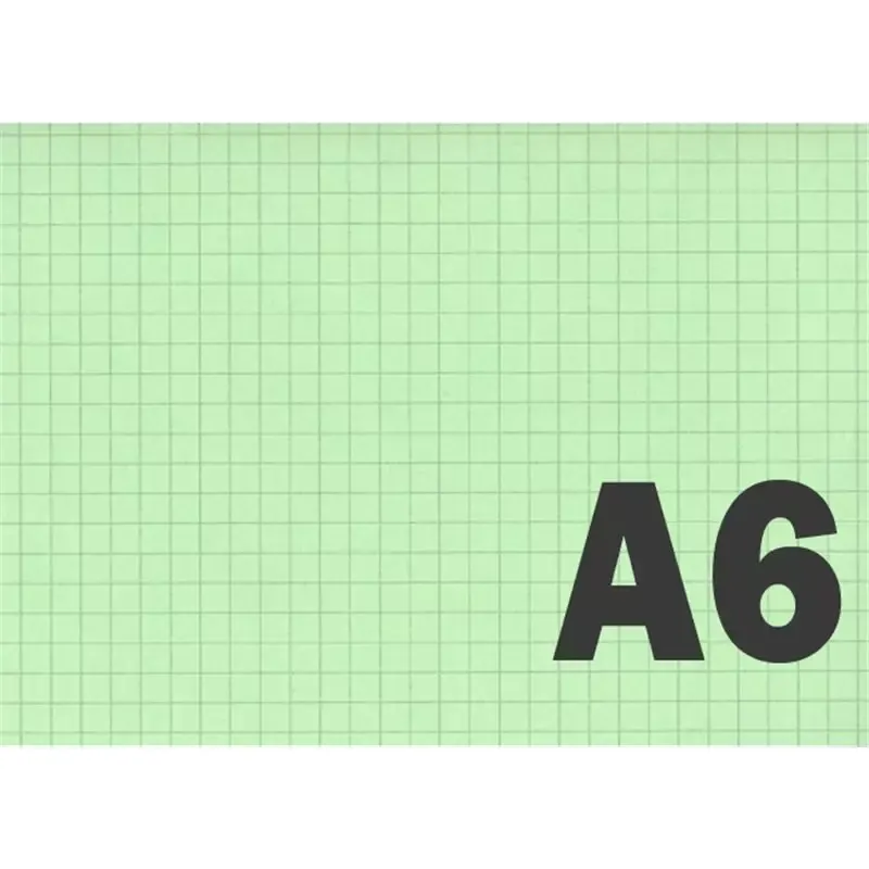 Fiche Bristol non perforée - A6 - carreau - 170g - vert