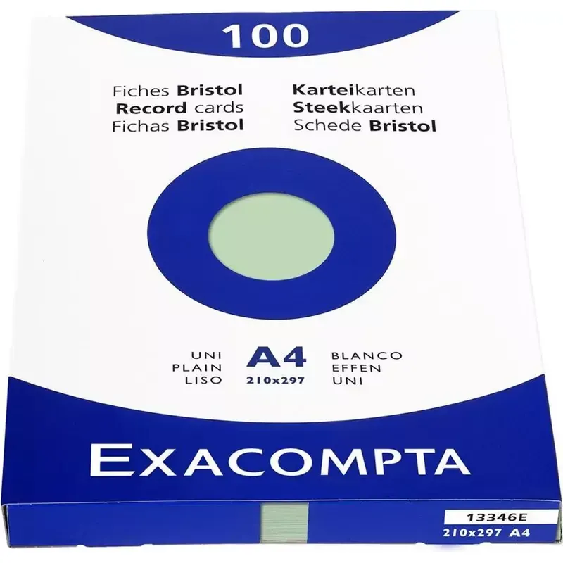 Fiches bristol A4 - uni - EXACOMPTA - vert